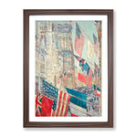 Allies Day In May By Childe Hassam Classic Painting Framed Wall Art Print, Ready to Hang Picture for Living Room Bedroom Home Office Décor, Walnut A2 (64 x 46 cm)