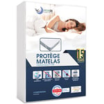 Protege Matelas 180x200 cm Imperméable Oeko TEX par Dreamzie - Alese 180 x 200 en Coton Respirant avec 4 Coins Elastiques