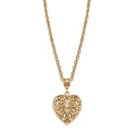 1928 Jewelry Filigree Heart with Swarovski Crystal Accent Pendant Necklace, One Size, Crystal, No Gemstone