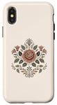 Coque pour iPhone X/XS Rose florale botanique, style bohème minimaliste, roses d'amour