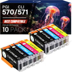 Canon PGI 570XL CLI 571XL Cartouches d'encre Remplacer pour Canon PIXMA MG5750 TS5050 MG5752 MG5753 MG6850 MG6853 MG7750 TS5051 TS5053 TS6050 TS6051 TS8050 TS8053 TS8052 Multipack