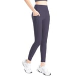 Hveuluop Gieen Legging de yoga pour femme - Taille haute - Sport nu avec poches - Hanches - Pantalon de yoga - Pêche - Pantalon d'entraînement, Inkgray, XL