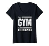 Womens Gym Therapy - Self Belief Bodybuilding Phrase, Gym Slogan V-Neck T-Shirt