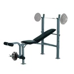 HOMCOM Banc de Musculation Fitness Banc d'haltérophilie Entrainement Complet Dossier réglable Curler