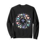 Colorful Heart Mandala Design for Mindfulness and Yoga Sweatshirt