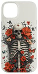 iPhone 14 Plus Skeleton Ribcage Anatomy with Flowers Butterflies Case