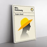 Book Cover Mrs Dalloway Virginia Wolf Modern Canvas Wall Art Print Ready to Hang, Framed Picture for Living Room Bedroom Home Office Décor, 50x35 cm (20x14 Inch)