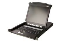 ATEN – 8-Port Single Rail 17" Widescreen LCD KVM Switch with USB (CL5716MW-ATA-XG)