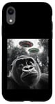 Coque pour iPhone XR Gorilla Selfie avec Alien OVNI pour hommes, femmes, garçons, filles, enfants