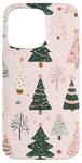 iPhone 15 Pro Max Pink Christmas Tree Pattern Winter Holiday Xmas Women Girls Case