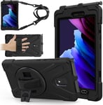 X-Case Coque Pour Samsung Galaxy Tab Active 5/3 8"(Sm-X300/X306/Sm-T570/T575)Coque Resistante Aux Chocs Avec Support Rotatif A 360° Et Bandouliere ¿ Noir