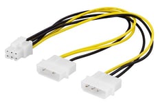 DELTACO – Adapterikaapeli 2x4-pin - 6-pin PCI Express, 25cm (SSI-45)