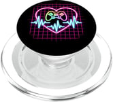 Gamer Heartbeat Vaporwave Retro Console Player années 90 PopSockets PopGrip pour MagSafe