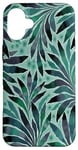 Coque pour iPhone 16 Plus Feuille Design Fougère Abstrait Nature Motif Bleu sarcelle