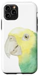 Coque pour iPhone 11 Pro portrait aquarelle perroquet amazon tête jaune