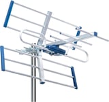 YAGI 8db Antenne extérieure UHF 21-48 Terrestre, Filtre 5G LTE intégré, Réception TNT, Permet de recevoir Les signaux DVB-T/T2, Fréquences 470-694Mhz, Longueur 47cm, LTE700, Bleu