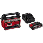 Einhell Compresseur sans fil PRESSITO 18/25 Power X-Change (18V, 11 bar max., kit de 3 adaptateurs, avec flexible haute pression 71 cm et flexible basse pression 1,6 m) avec Chargeur et Batterie 2,5Ah