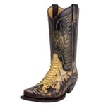 Python Western Boots Colorblock Broderi Herrstövlar Mode Moderna Skor 42