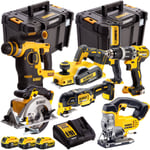 Dewalt 18V XR 7 Piece Monster Tool Kit 3 x 5.0Ah Battery Charger Case T4TKIT-438