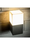 'Amara' Dark Grey & White Cube Outdoor Wall Light