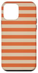 Coque pour iPhone 12 mini Orange Beige rayé Girly Esthétique Preppy Stripes