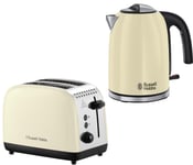 Russell Hobbs Colours Plus Cream 1.7L 3KW Kettle & 2 Slice Toaster Matching Set