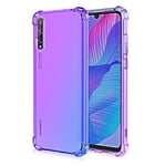 MISKQ case for Xiaomi Redmi 9A, Phone Cover Shockproof, Rreinforced Corner, Silicone soft anti-fall TPU mobile phone case(Purple/Blue)