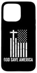 iPhone 15 Pro Max God Save America Sign,God American Flag Jesus Save America Case