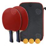 C Bordtennisracket 2st 1,5 mm 2 poppel pingisracket 3 bollar 1 påse pingisracket bordtennisset