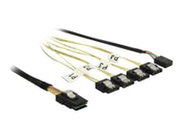 Delock - Sata/Sas-Kabel - Sas 6Gbit/S - Mini-Sas (Sff-8087) Till Sata, Sidoband - 1 M