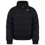 Gymshark Essential Mens Black Puffer Jacket - Size Small