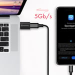 USB Male 3.0 to USB-C Adapter Charge and Sync Swissten