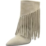 Pinko Femme Olympe Bâche Suede Botte de Western, Z10 Blanc lys, 41 EU