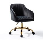 Hulala Home - Fauteuil de Bureau en Velours, Siège Ergonomique d'Ordinateur Moderne et Mignonne, Hauteur Réglable, Chaise de Vanité pour Femmes