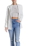 O A T NEW YORK Women's Plus Size Luxury Clothing Boyfriend Blazer, Off-white, S