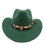 Fedora Solid Color Cowboy Hat Roll Brim Sticky Hat Syksy- ja talvihattu naisille Miesten ulkoilu jazz-hattu Länsi-Cowboy-hattu