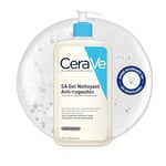 CeraVe - SA Gel Nettoyant Anti-Rugosités - Nettoie la Peau, Elimine les Rugosités - Acide Salicylique + Acide Hyaluronique + 3 Céramides Essentiels - Peau Sèche, Rugueuse, Squameuse - 564 ml