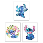 BigWigPrints Lilo & Stitch Ohana Means Family Wall Poster Set of 3 8 x 10 Inches