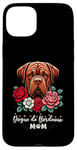 Coque pour iPhone 15 Plus Roses Flowers Dogue De Bordeaux Mastiff Bordeauxdog