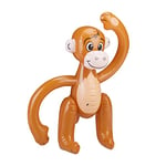 Relaxdays Singe Gonflable Petit Singe Animal Piscine Déco Fête Jungle Safari Carnaval Jouet Aquatique Enfant, Marron