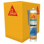 SIKA - Mastic silicone spécial immersion - SikaSeal-163 Piscine & Bassin, Gris - Joints de piscines et zones immergées - Résistant au chlore - Carton de 12 cartouches de 300ml