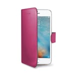 Celly WALLY Wallet Case Cover with Built-In Stand Function for iPhone 7 - Pink