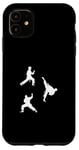 Coque pour iPhone 11 Silhouettes de combattant de taekwondo Silhouette Taekwondo