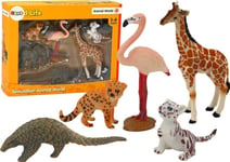 Leantoys Figur Djur Giraff Flamingo Elefant Tiger