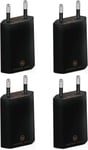 4X Double Chargeur Usb 12W / 2400Ma Pro Series Alimentation Universelle Adaptée Pour Téléphone Portable, Batterie Externe Et Enceinte Bluetooth (90°, Double Sortie Usb) Noir