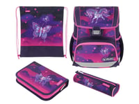 Herlitz Loop Plus Magic Unicorn, Pennfack, Pencil Pouch, Skolväska, Sport Bag, Flicka, Grundskola, Ryggsäck, 17 L, Framficka, Sidoficka