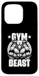 Coque pour iPhone 15 Pro Gym Beast Bull Haltérophilie Citation Gym Fitness