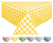 Home Direct Nappe Toile cirée PVC Rectangulaire 140 x 240 cm Vichy Jaune