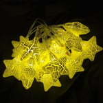 LED Star Dekoration String Lights, sprucket Pentagram Yellow 2 meters 10 lights (two batteries)