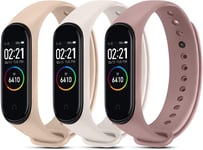 3 Pack Bracelet Pour Xiaomi Mi Band 4/ Xiaomi Mi Band 3 Pour Femme Et Homme,Bracelet Soft Silicone Souple Respirant Coloré Pour Xiaomi Mi Band 4/ Mi Band 3 (Starlight/Thé Au Lait/V[Alp231989]